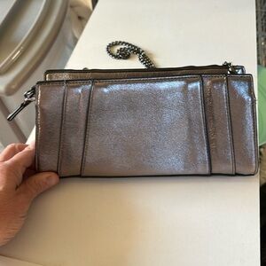 Simple Vera crossbody purse metallic silver/gold color